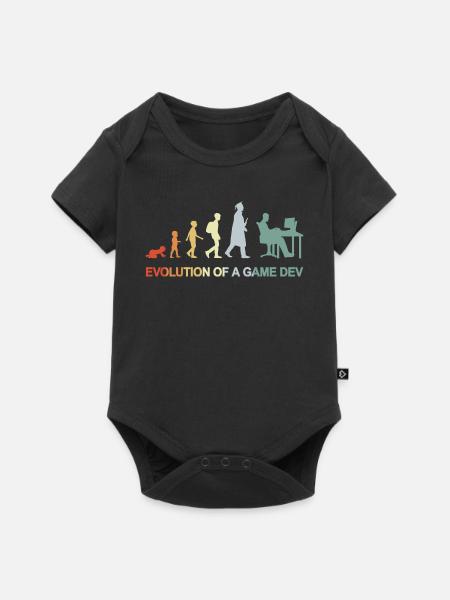 Game Dev Evolution - Baby Premium Kurzarmbody - Schwarz