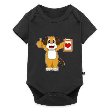 Dog Heart - Baby Premium short-sleeve bodysuit - black - Front