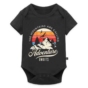 montagne, randonnée, aventurier - Body à manches courtes Premium Bébé - noir - Devant