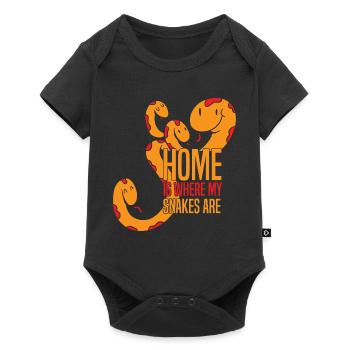 Schlangen Liebhaber | Haustiere Reptil Geschenke - Baby Premium Kurzarmbody - Schwarz - Vorne