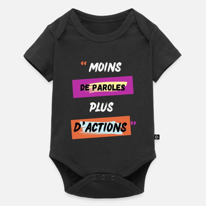 Motivation moins de paroles plus d actions - Body à manches courtes Premium Bébé - noir