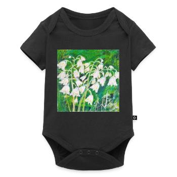 Muguet de style impressionniste - Body à manches courtes Premium Bébé - noir - Devant