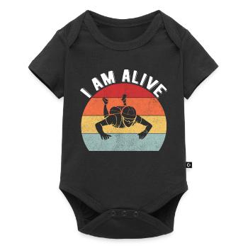 Skydiving Parachuting Skydive Skydiver - Baby Premium Kurzarmbody - Schwarz - Vorne