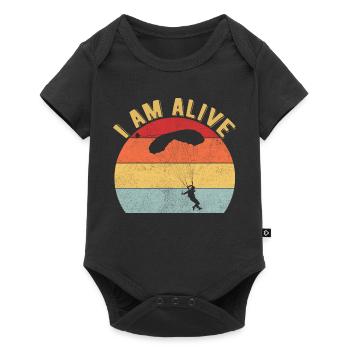 Skydiving Parachuting Skydive Skydiver - Baby Premium Kurzarmbody - Schwarz - Vorne
