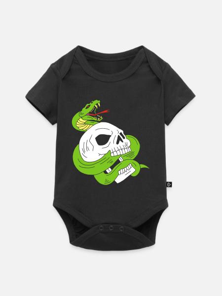 Der Schädel und die Schlange - Baby Premium Kurzarmbody - Schwarz