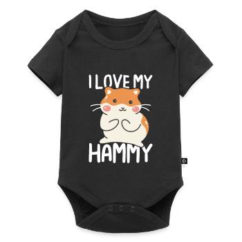 I love my hammy - Baby Premium Kurzarmbody - Schwarz - Vorne