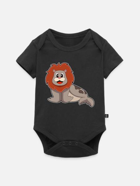 Seehund Löwe - Baby Premium Kurzarmbody - Schwarz
