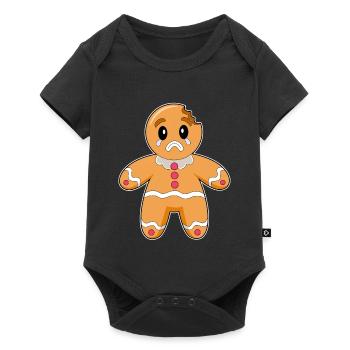 Gingerbread Man Noël - Body à manches courtes Premium Bébé - noir - Devant