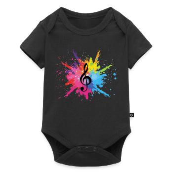 Music and multicolored explosion (black) - Baby Premium short-sleeve bodysuit - black - Front