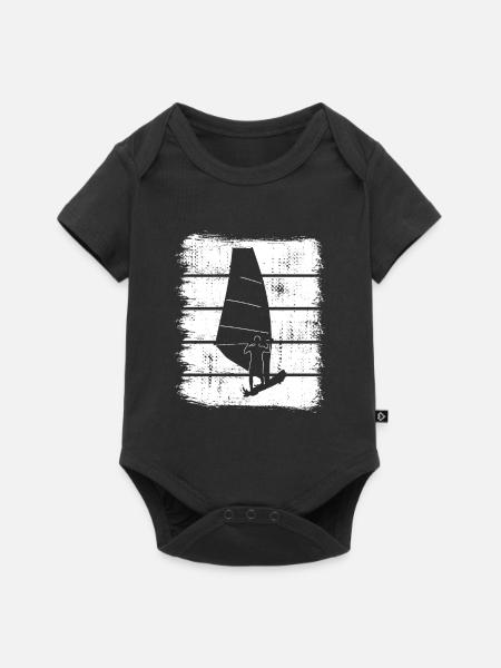 Windsurfen Skizze - Baby Premium Kurzarmbody - Schwarz