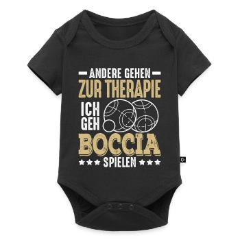 Andere gehen zur Therapie ich geh Boccia Petanque - Baby Premium Kurzarmbody - Schwarz - Vorne