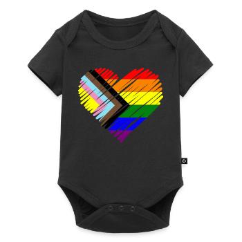 Motif chevron Pride Heart - Body à manches courtes Premium Bébé - noir - Devant