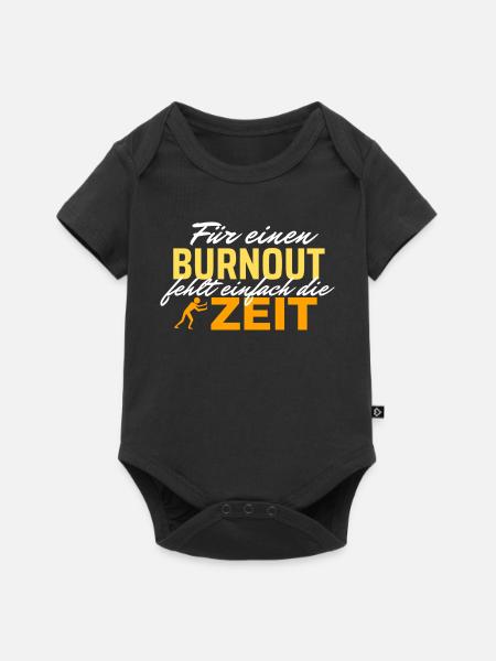 Burnout Zeitdruck - Zeit rennt - Baby Premium Kurzarmbody - Schwarz