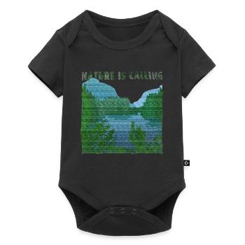 La nature appelle l’effet de jute de paysage fluvial - Body à manches courtes Premium Bébé - noir - Devant