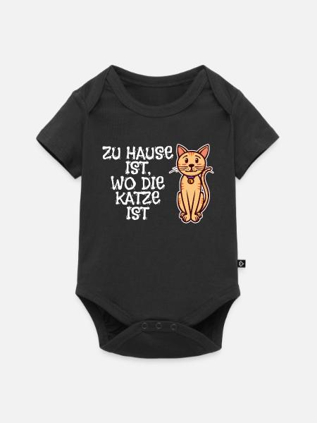 Haustiere Katze Statement Kuscheltier Tiere - Baby Premium Kurzarmbody - Schwarz