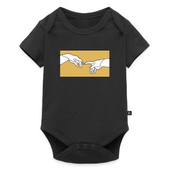Creation of Adam hands, Michelangelo inspiration - Baby Premium short-sleeve bodysuit - black - Front