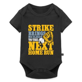 Strike brings me closer to the next home run - Baby Premium Kurzarmbody - Schwarz - Vorne