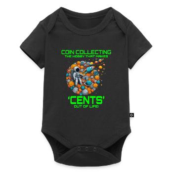 Coin Collecting Universe Astronaut Space Galaxies - Baby Premium short-sleeve bodysuit - black - Front