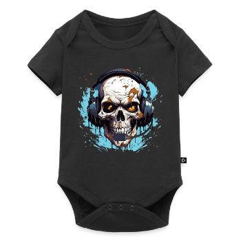 Gamer Skull Casque Console de jeu de jeu - Body à manches courtes Premium Bébé - noir - Devant