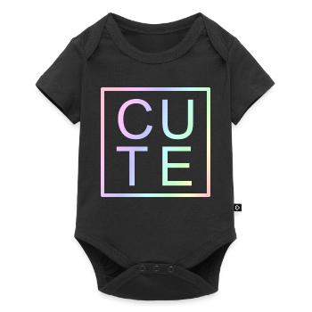 CUTE Pastel Gradient Letters - Baby Premium short-sleeve bodysuit - black - Front