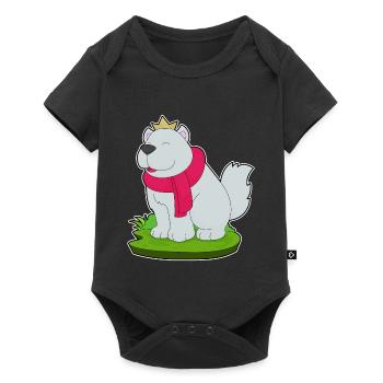 Couronne de chien - Body à manches courtes Premium Bébé - noir - Devant