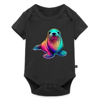 Seal - Baby Premium short-sleeve bodysuit - black - Front