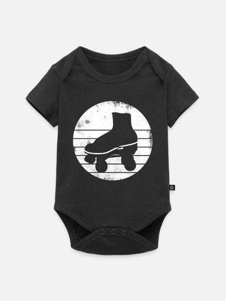 Roller Skates Zeichnung - Baby Premium Kurzarmbody - Schwarz