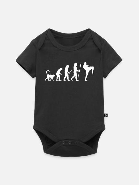 Entwicklung eines Kickboxers - Baby Premium Kurzarmbody - Schwarz