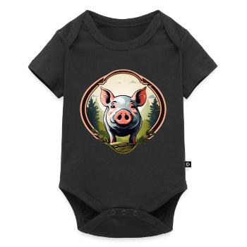 Lucky Pig - Baby Premium short-sleeve bodysuit - black - Front