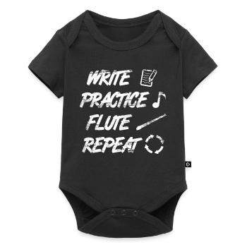 Flutist Quote - Baby Premium short-sleeve bodysuit - black - Front