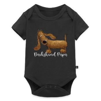 Dachshund Papa For Dachshund Lovers - Baby Premium short-sleeve bodysuit - black - Front
