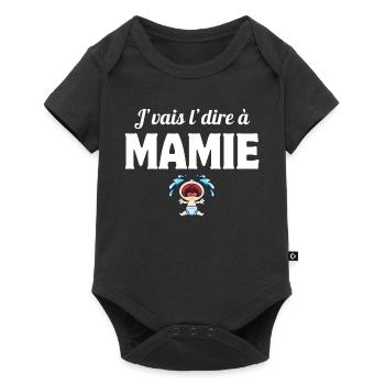 j'vais l'dire, enfant, super mamie - Body à manches courtes Premium Bébé - noir - Devant