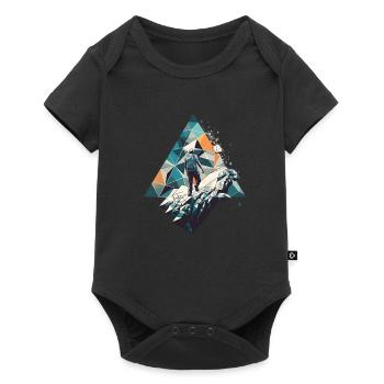 Geometric Mountaineer in Polygon Style - Baby Premium short-sleeve bodysuit - black - Front