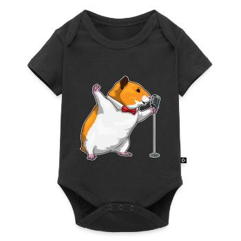 Chanteur de hamster Chant au micro - Body à manches courtes Premium Bébé - noir - Devant