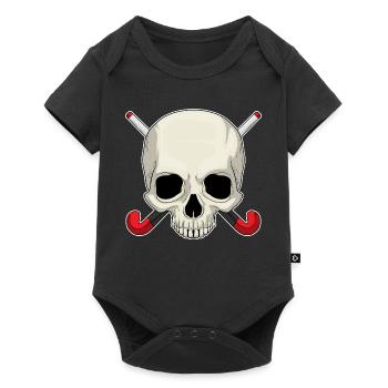Croûte de hockey sur gazon en forme de crâne - Body à manches courtes Premium Bébé - noir - Devant