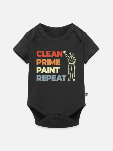 Clean Prime Paint Repeat - Baby Premium Kurzarmbody - Schwarz