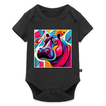 Hippopotamus - Baby Premium short-sleeve bodysuit - black - Front