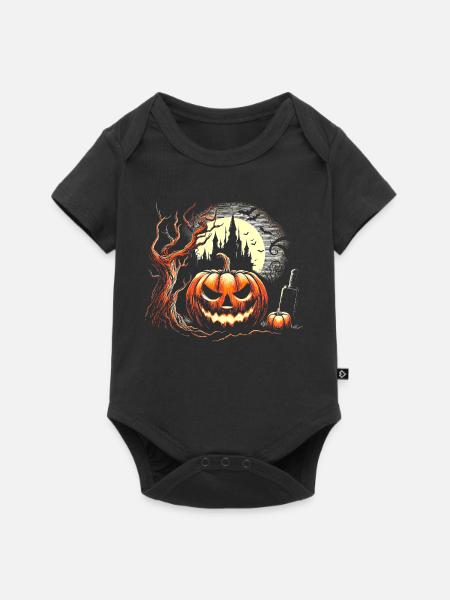 Halloween-Kürbis - Baby Premium Kurzarmbody - Schwarz