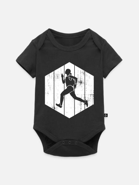 Läufer Mädchen - Baby Premium Kurzarmbody - Schwarz