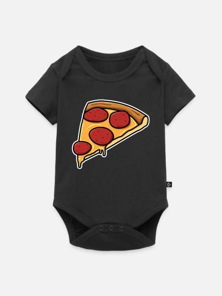Pizzastück - Baby Premium Kurzarmbody - Schwarz