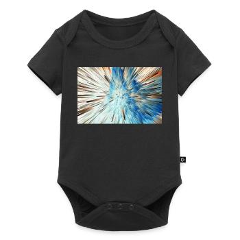 Radiale Blaue Explosion - Baby Premium Kurzarmbody - Schwarz - Vorne