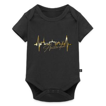 Amsterdam Skyline Netherlands Heartbeat Holland - Baby Premium short-sleeve bodysuit - black - Front