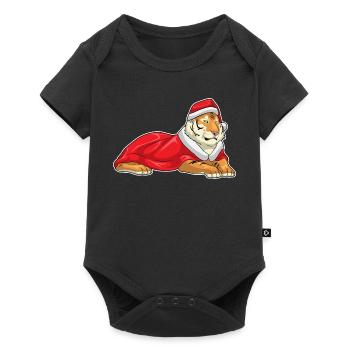 Chapeau de Père Noël tigre - Body à manches courtes Premium Bébé - noir - Devant