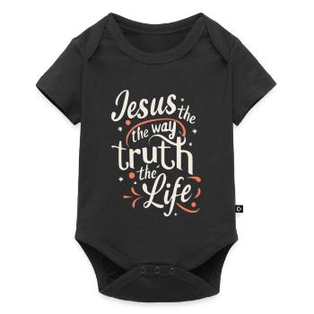 Jesus The Way Truth Living - Baby Premium short-sleeve bodysuit - black - Front