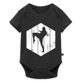 Kickboxer Drawing - Baby Premium short-sleeve bodysuit - black - Front