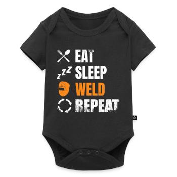 Eat, sleep, weld, repeat - Baby Premium short-sleeve bodysuit - black - Front