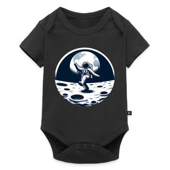 Dancing astronaut on the moon - Baby Premium short-sleeve bodysuit - black - Front
