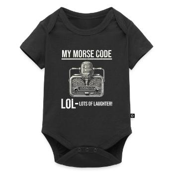 Amateurfunker Morsecode lol lustiger Spruch - Baby Premium Kurzarmbody - Schwarz - Vorne