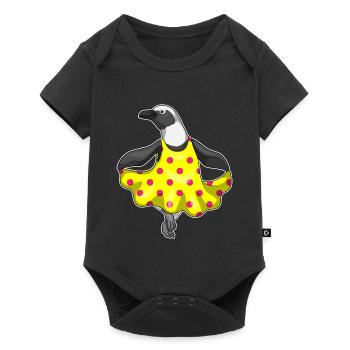 Pinguin Polka Dots Kleid - Baby Premium Kurzarmbody - Schwarz - Vorne