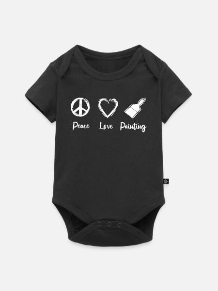 Peace Love Painting - Baby Premium Kurzarmbody - Schwarz